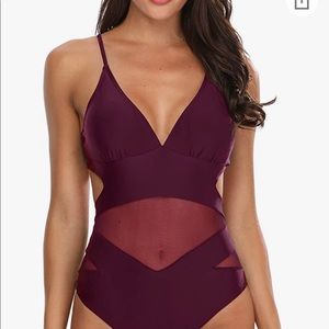 Holipick Mesh Insert One Piece Swimsuit